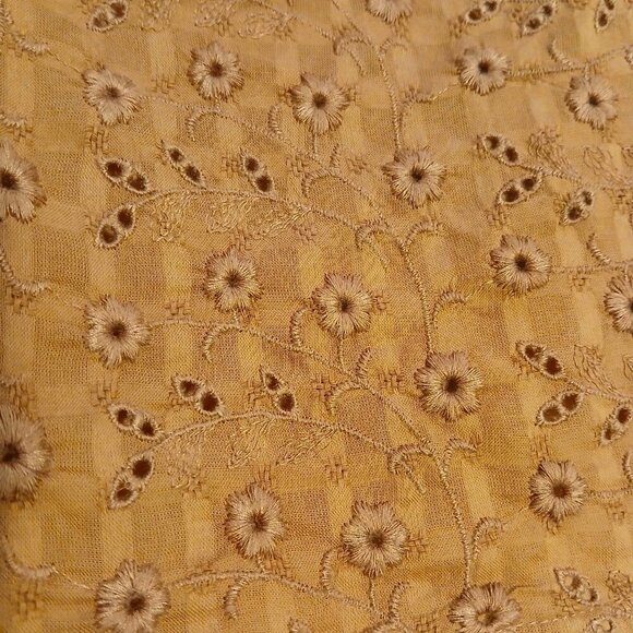 Pumpkin Pie Floral Eyelet Spaghetti Strap Tie Back Bandeau Midriff Top Sz XL - Picture 2 of 7